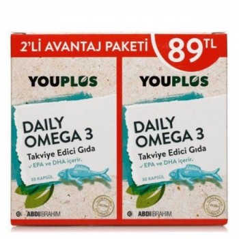 Youplus Daily Omega 3 2&aposli Paket 30 Kapsül